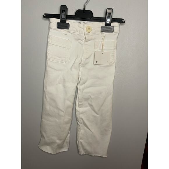 White Zara Straight Leg Jeans 2-3Y - Picture 1 of 2